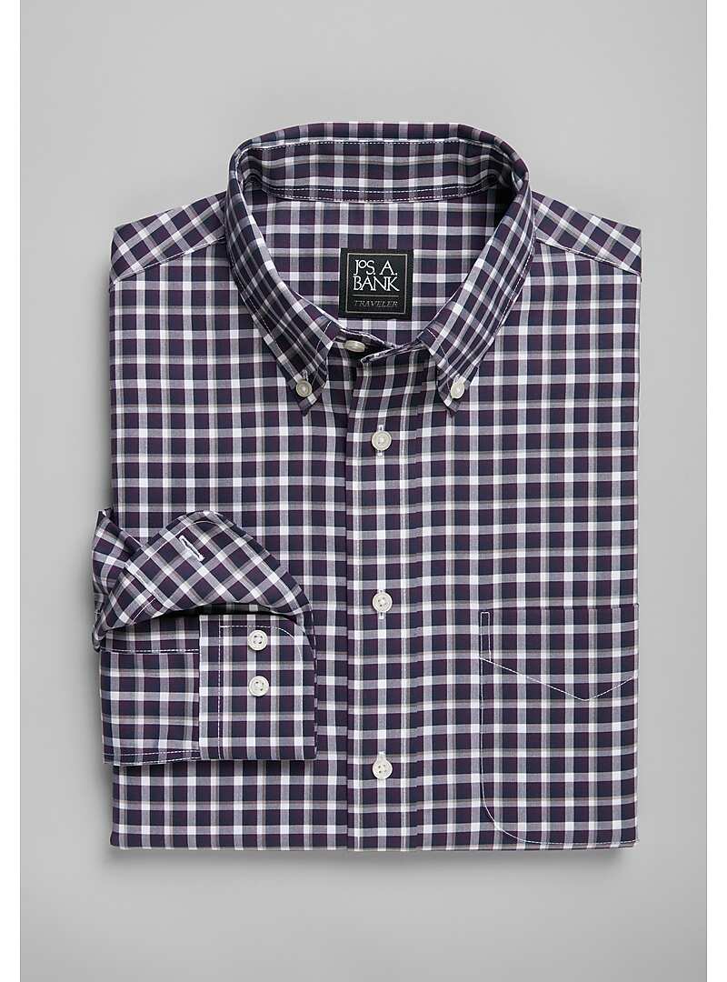 Traveler Collection Slim Fit Button-Down Collar Check Sportshirt#6M2W