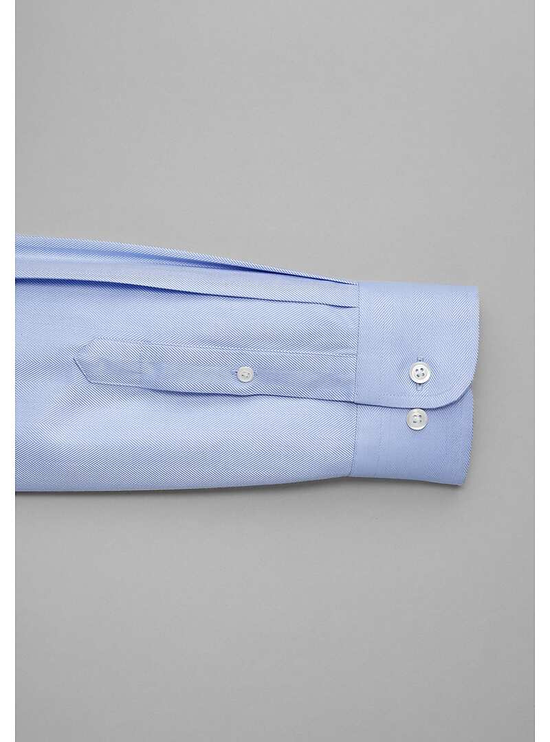 Reserve Collection Traditional Fit Spread Collar Herringbone Pattern Dress Shirt - Big & Tall#51GJ