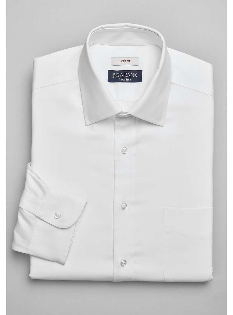 Traveler Collection Slim Fit Spread Collar Solid Dress Shirt - Big & Tall#5FTT