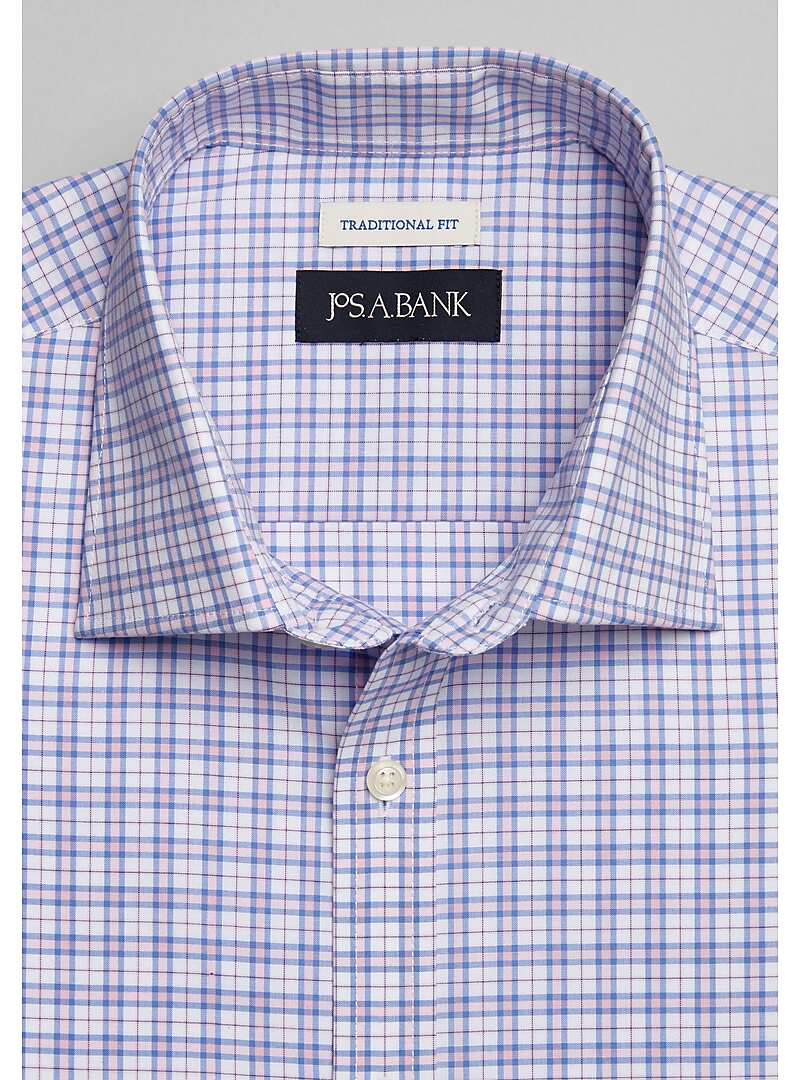 Jos. A. Bank Traditional Fit Spread Collar Plaid Sportshirt - Big & Tall#6MUD
