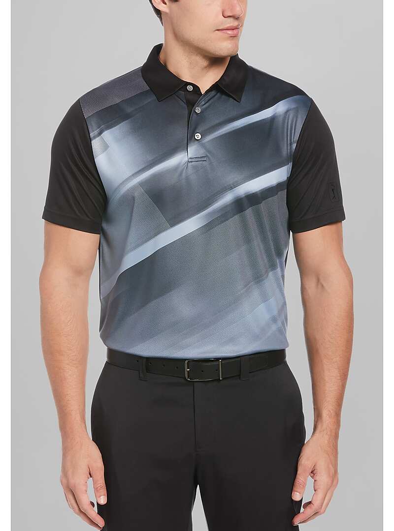 PGA TOUR Traditional Fit Asymmetric Print Performance Polo - Big & Tall#6NKP