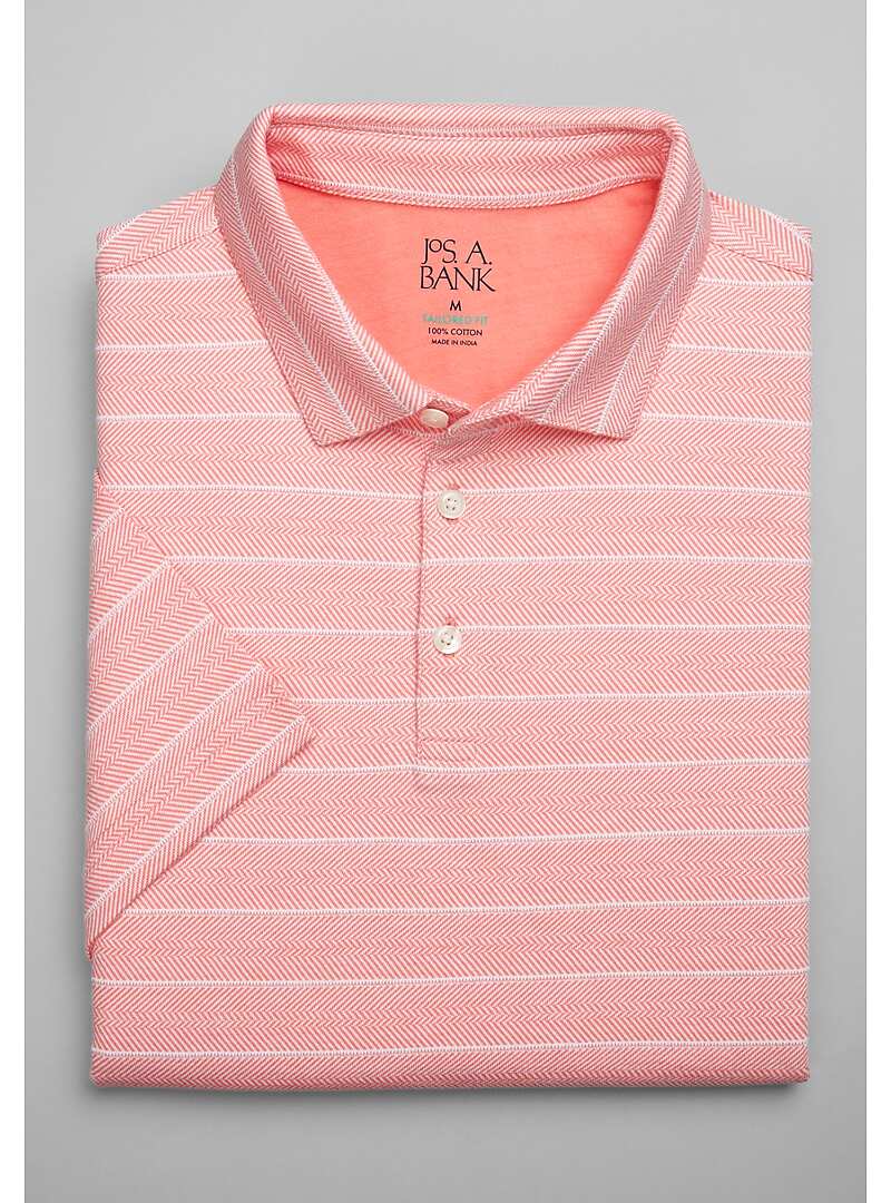 Jos. A. Bank Tailored Fit Herringbone Jacquard Polo - Big & Tall#6MH8
