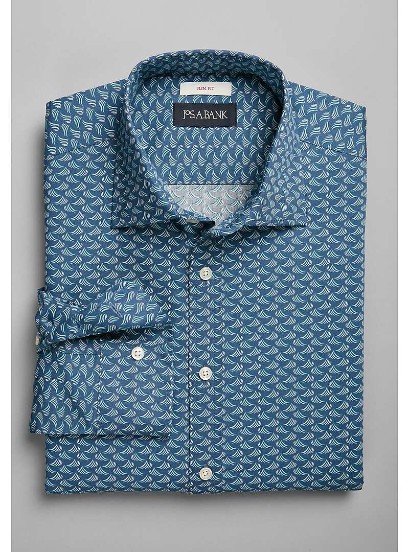 Jos. A. Bank Slim Fit Paint Stroke Pattern Sportshirt - Big & Tall#6MN0