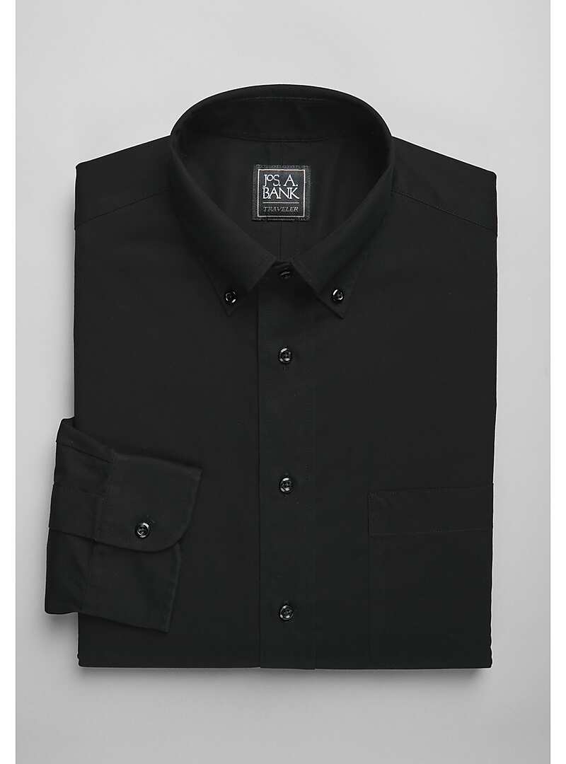 Traveler Collection Tailored Fit Button-Down Collar Solid Dress Shirt - Big & Tall#5FJV