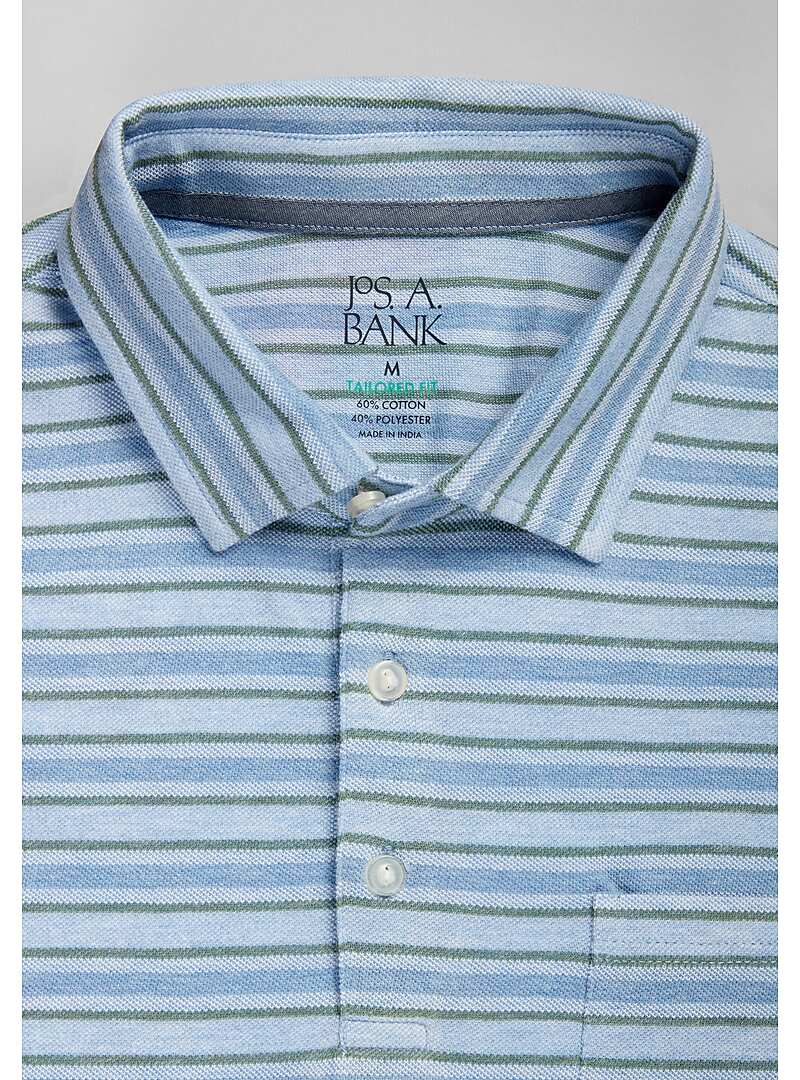 Jos. A. Bank Tailored Fit Stripe Polo#6MG0