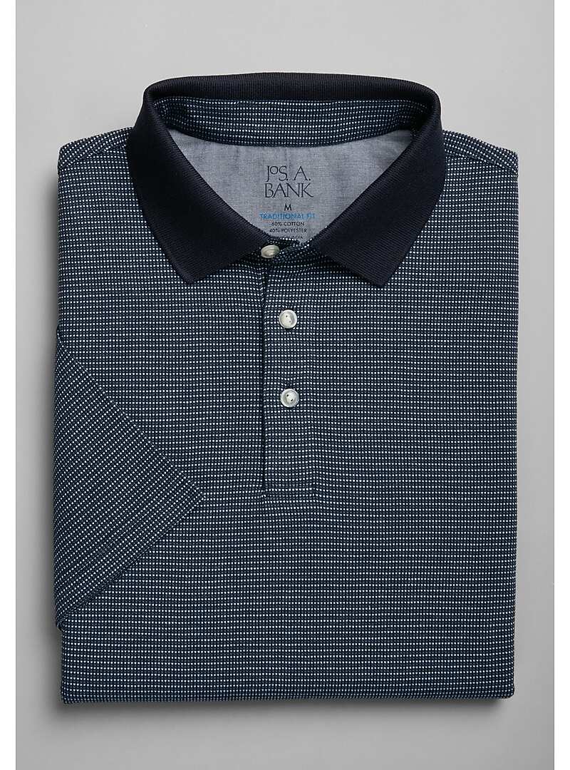 Jos. A. Bank Traditional Fit Textured Dot Polo - Big & Tall#6MG7