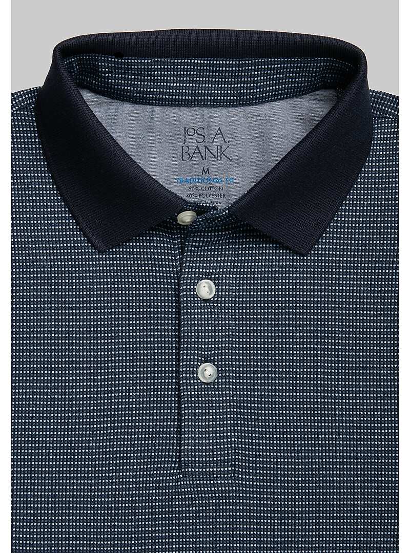 Jos. A. Bank Traditional Fit Textured Dot Polo - Big & Tall#6MG7