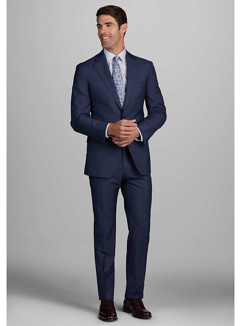 Reserve Collection Tailored Fit Mini Herringbone Stripe Suit - Big & Tall#3XC8