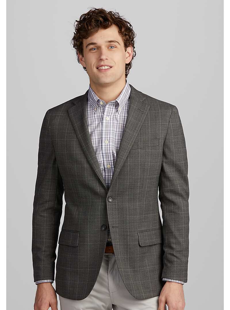 Travel Tech Slim Fit Windowpane Plaid Sportcoat - Big & Tall#15UW