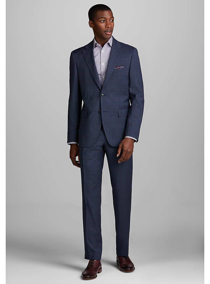 1905 Collection Tailored Fit Plaid Suit - Big & Tall#3X16