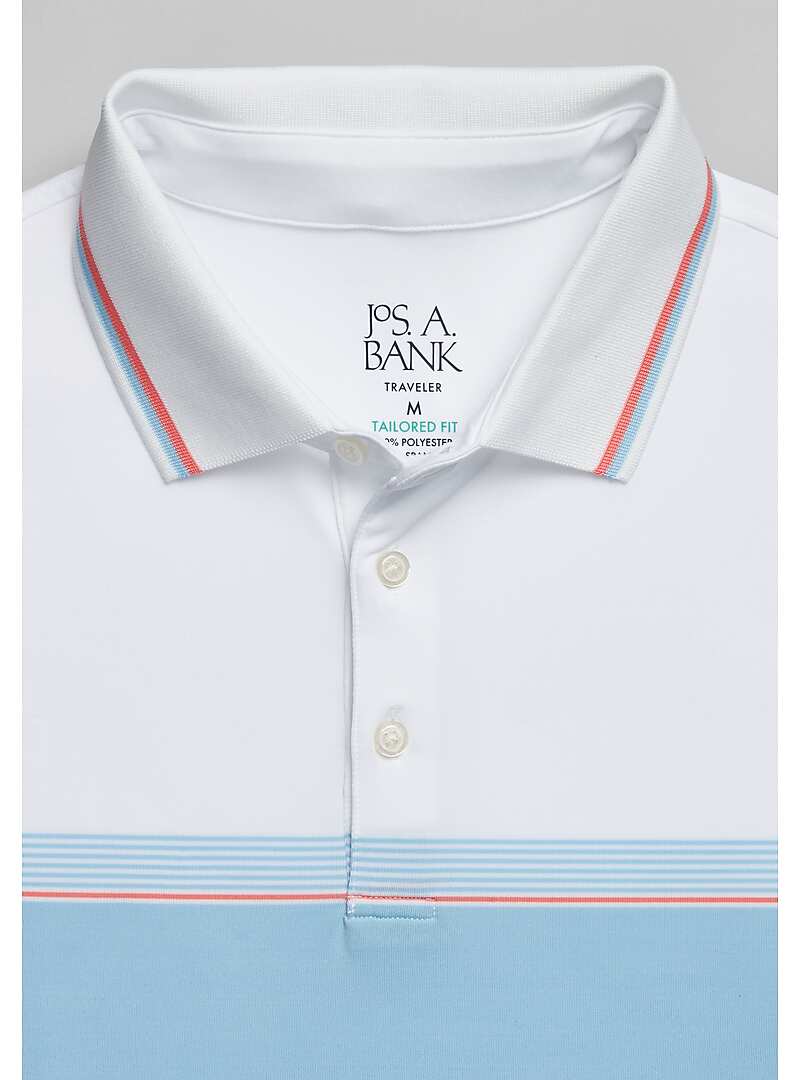 Traveler Collection Tailored Fit Engineered Stripe Polo - Big & Tall#6MGJ