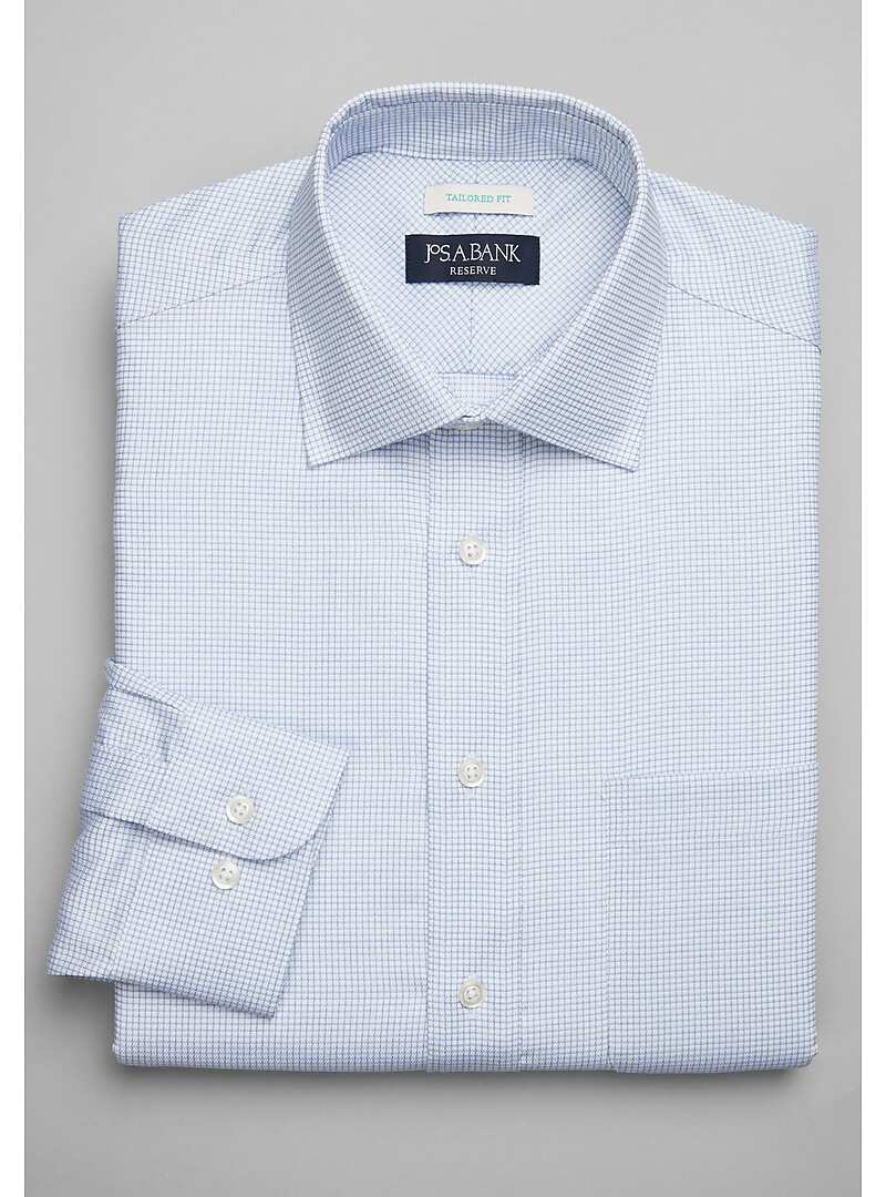 Reserve Collection Tailored Fit Spread Collar Micro Grid Dress Shirt - Big & Tall#5FR3
