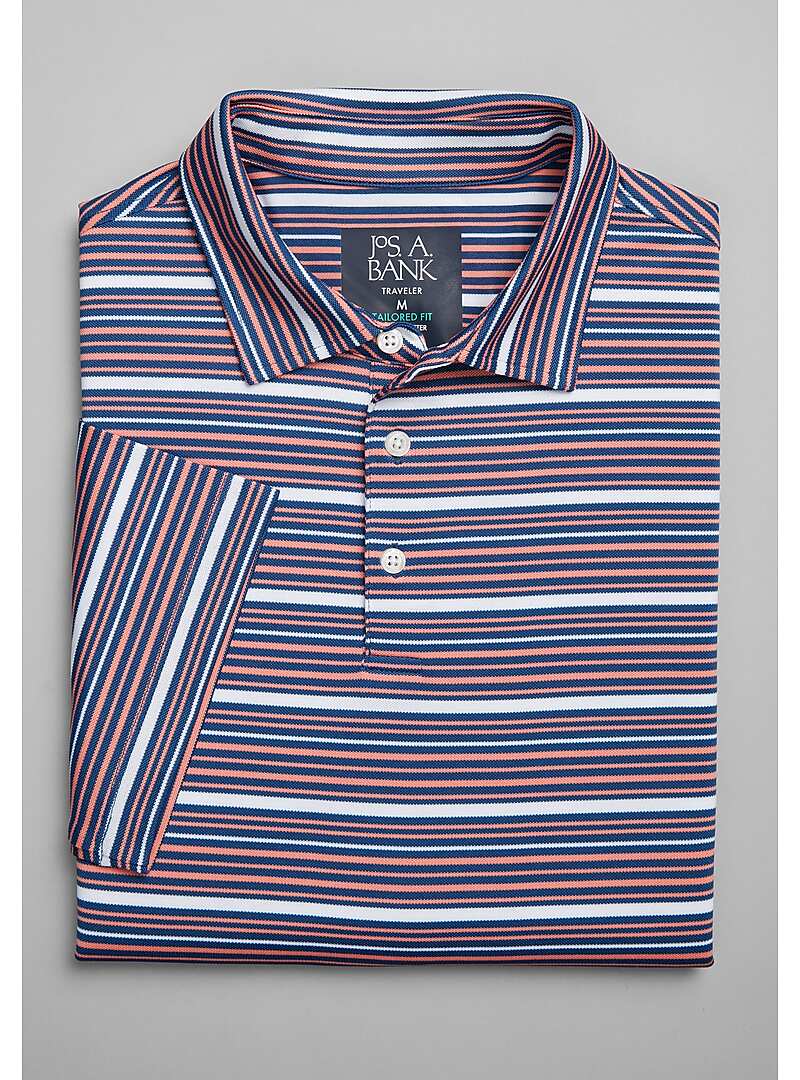 Traveler Collection Tailored Fit Variegated Stripe Polo - Big & Tall#6MGG
