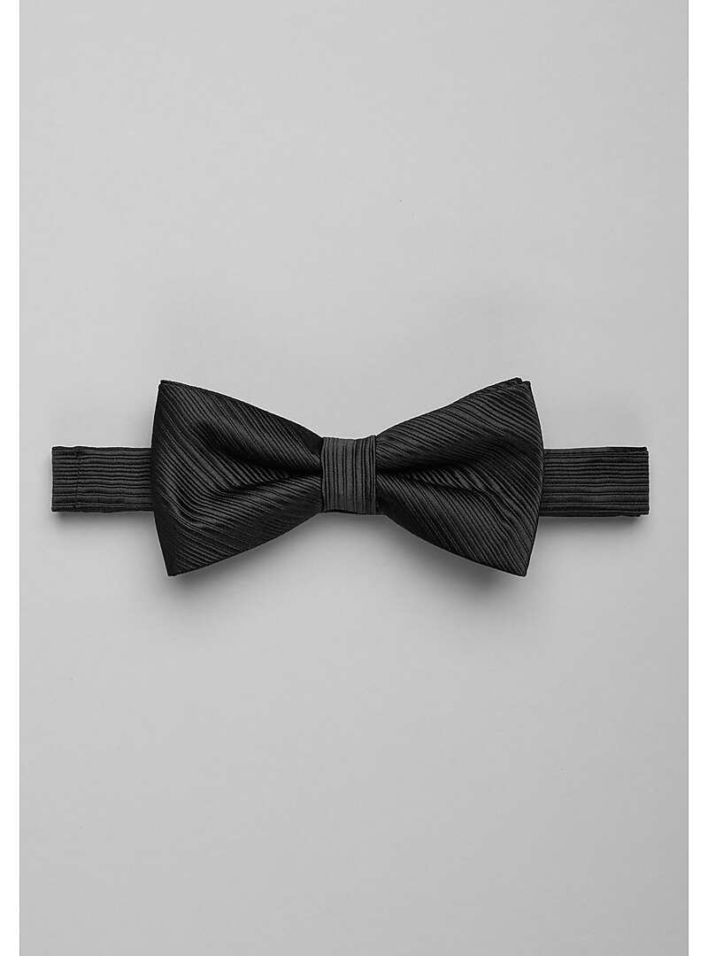 Reserve Collection Textured Stripe Pre-Tied Bow Tie#8WLD