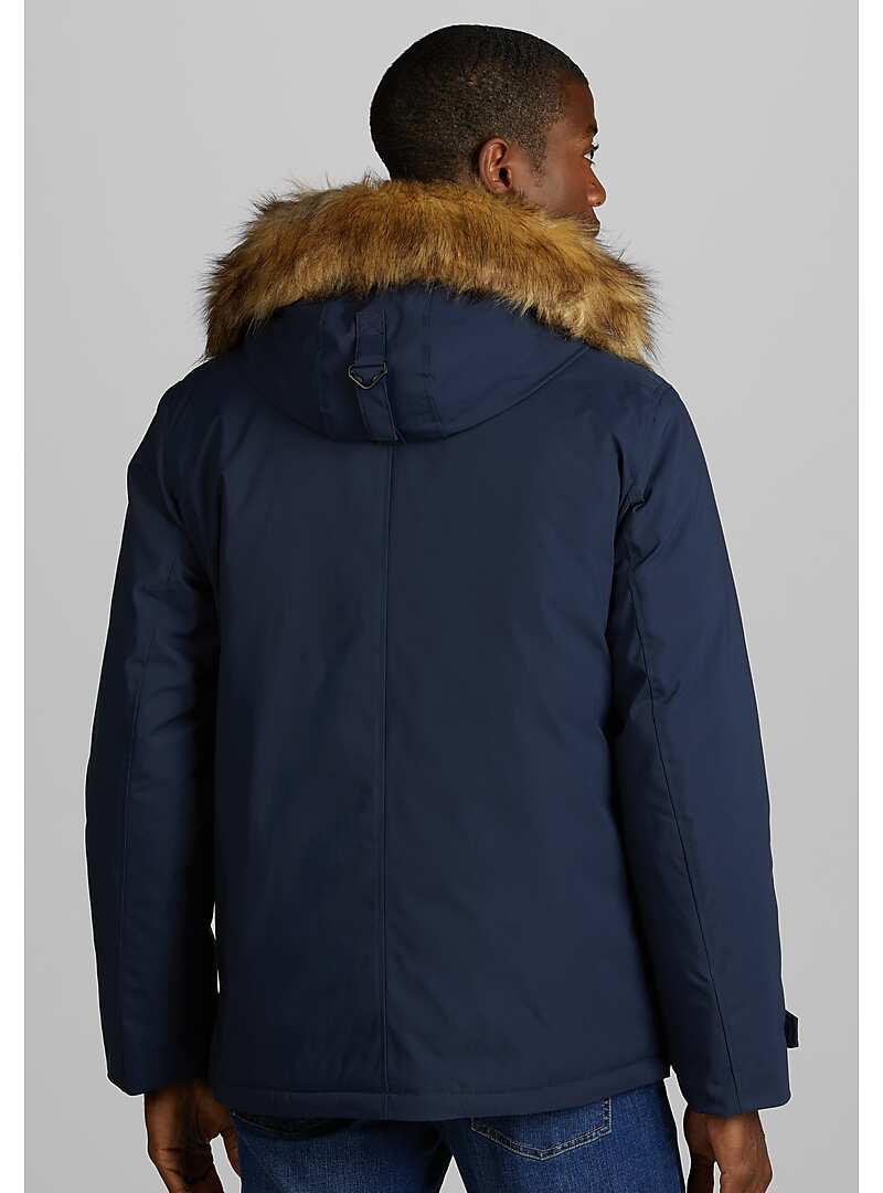 1905 Collection Tailored Fit Faux Fur Collar Parka CLEARANCE#71CF