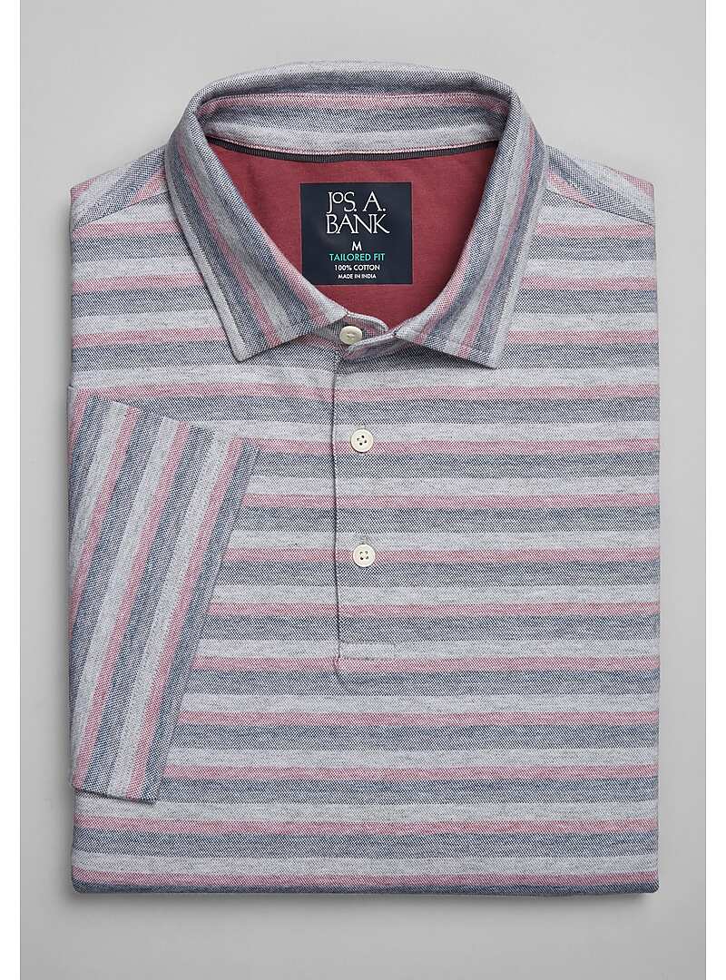 Jos. A. Bank Tailored Fit Bar Stripe Polo - Big & Tall#6MHK