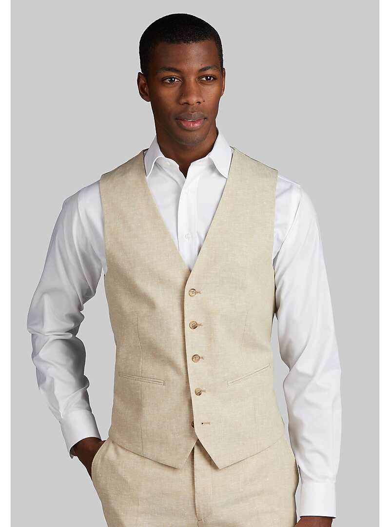 Jos. A. Bank Slim Fit Linen Blend Suit Separates Vest#3XD1