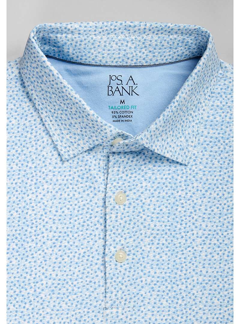 Jos. A. Bank Tailored Fit Vertical Dot Print Polo#6MG4