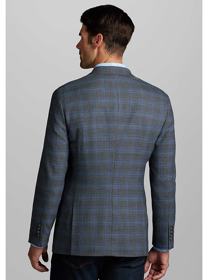 Traveler Collection Tailored Fit Plaid Sportcoat - Big & Tall#16KT