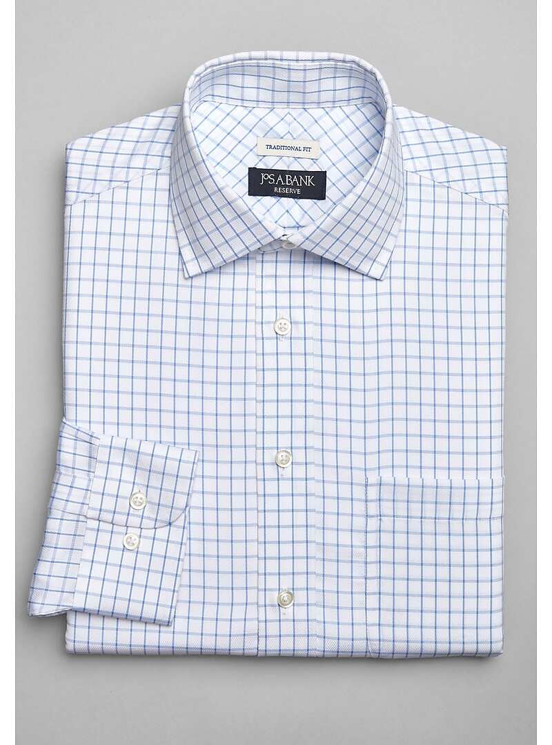 Reserve Collection Traditional Fit Box Grid Dress Shirt - Big & Tall#5FVR