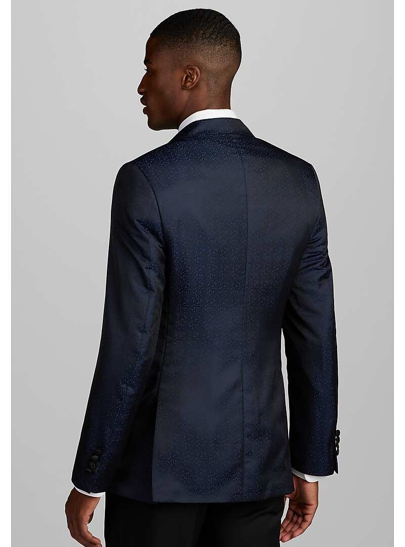 Ike Behar Slim Fit Peak Lapel Patterned Dinner Jacket - Big & Tall#16TG