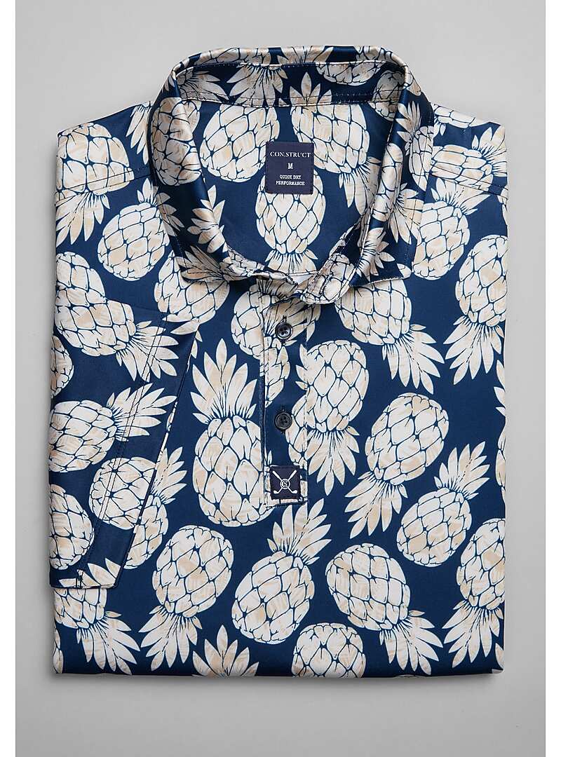 Con.Struct Tailored Fit Pineapple Print Golf Polo - Big & Tall#6MJL