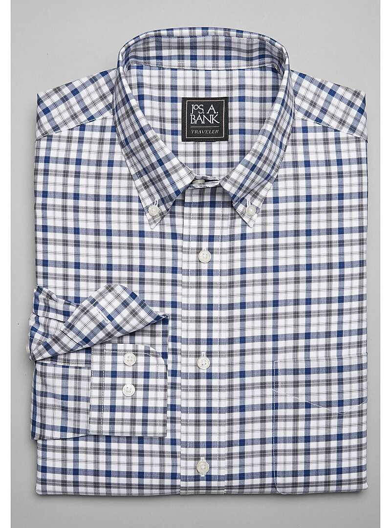 Traveler Collection Tailored Fit Button-Down Collar Check Sportshirt - Big & Tall#6M8U