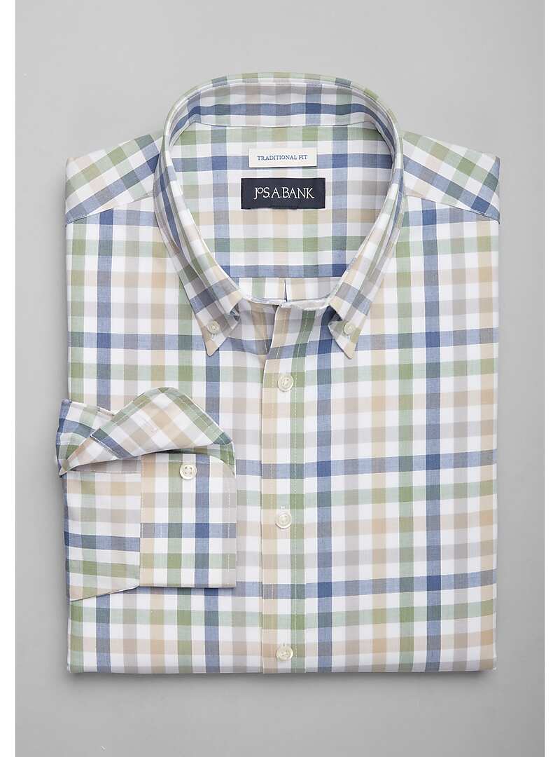 Jos. A. Bank Traditional Fit Check Sportshirt - Big & Tall#6MKV