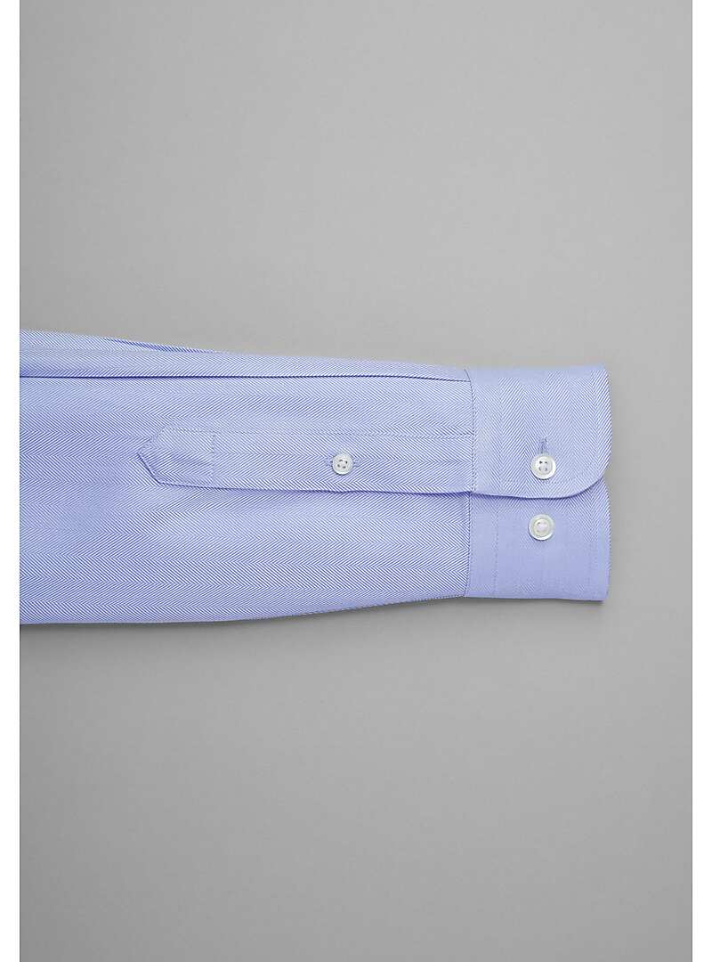Reserve Collection Slim Fit Spread Collar Herringbone Dress Shirt#57GH