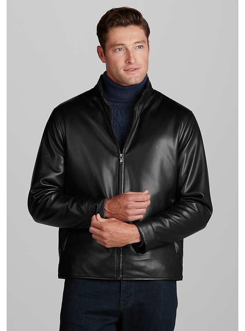 Reserve Collection Tailored Fit Faux Leather Jacket CLEARANCE#71CM