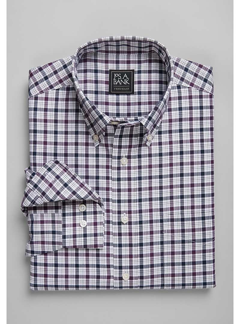 Traveler Collection Traditional Fit Button-Down Collar Check Sportshirt#6LGZ