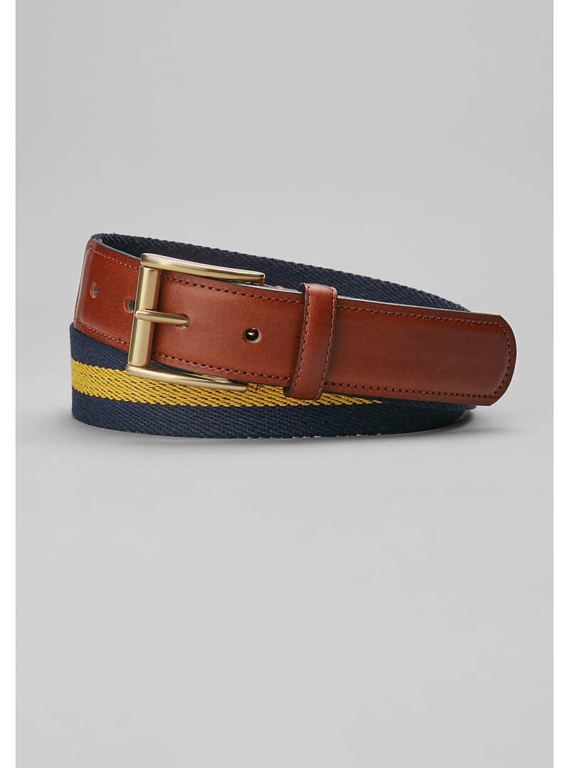 Jos. A. Bank Nylon Inlay Reversible Leather Belt - Long#8XCM