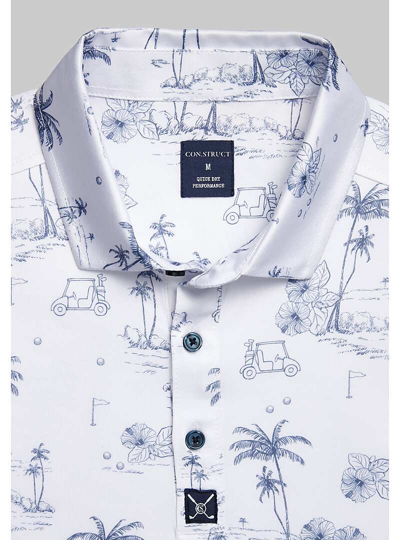 Con.Struct Tailored Fit Tropical Golf Print Polo - Big & Tall#6MJC