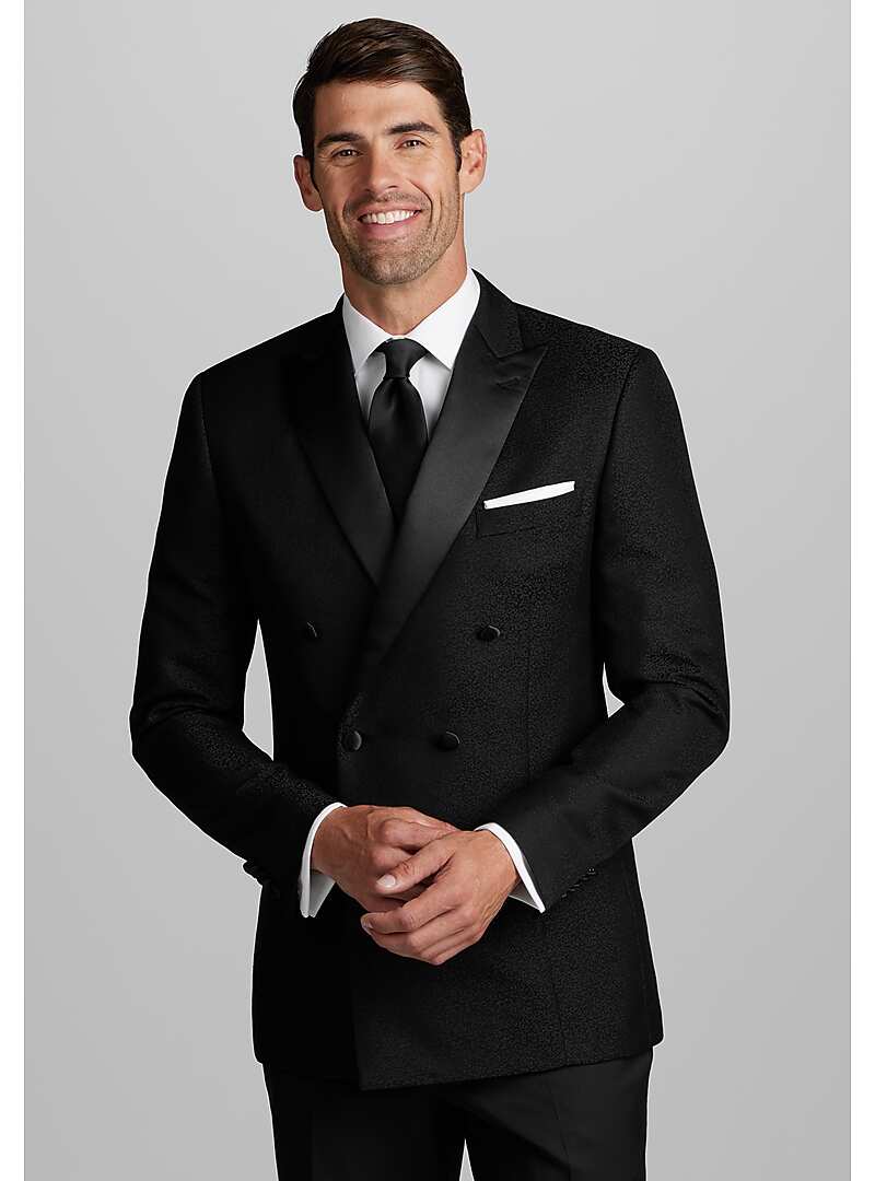 Ike Behar Slim Fit Peak Lapel Patterned Dinner Jacket - Big & Tall#16TJ