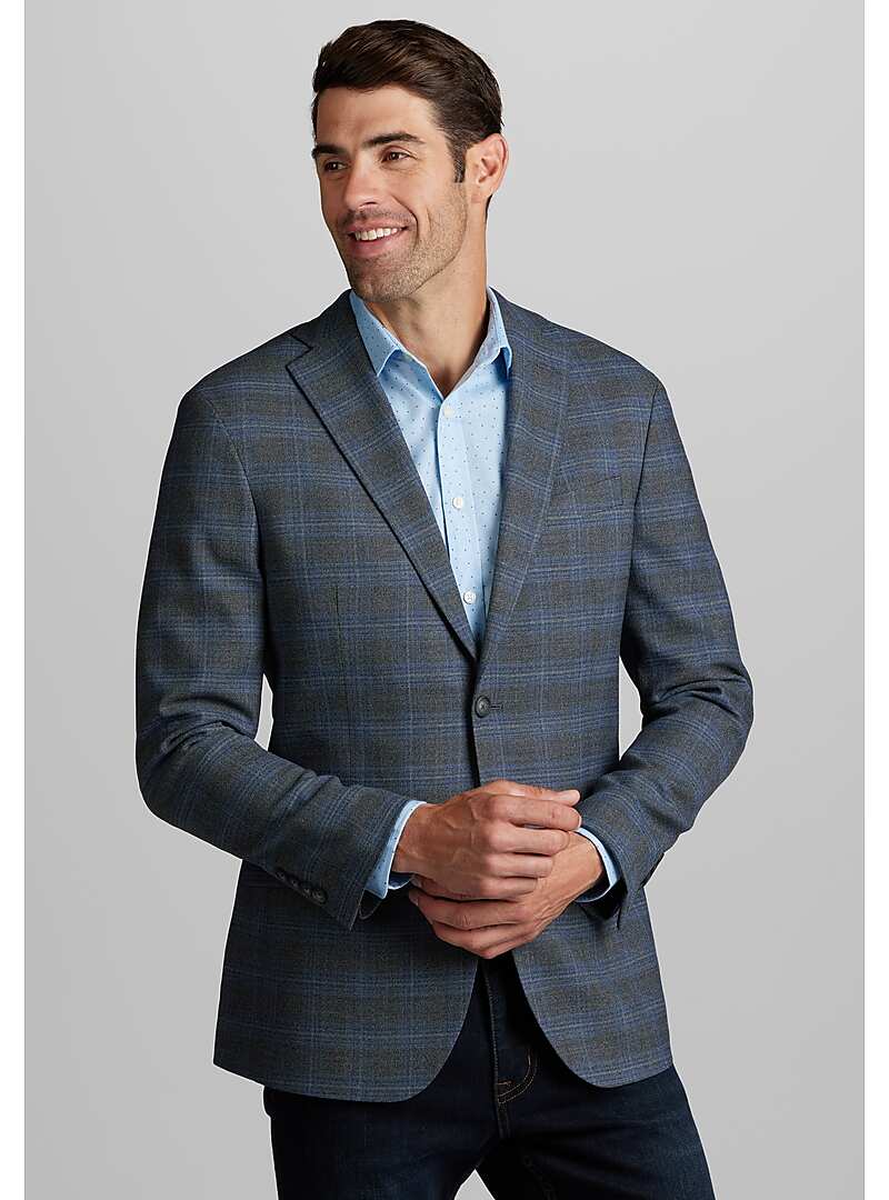 Traveler Collection Tailored Fit Plaid Sportcoat - Big & Tall#16KT