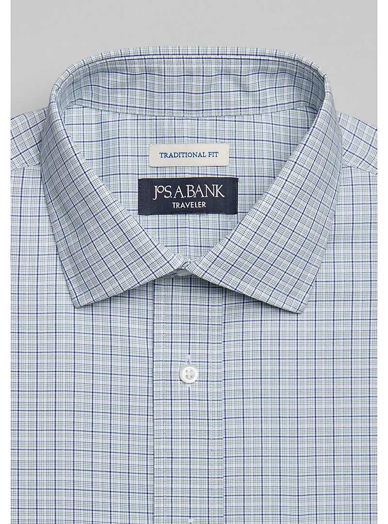 Traveler Collection Traditional Fit Mini Grid Dress Shirt - Big & Tall#5FVH