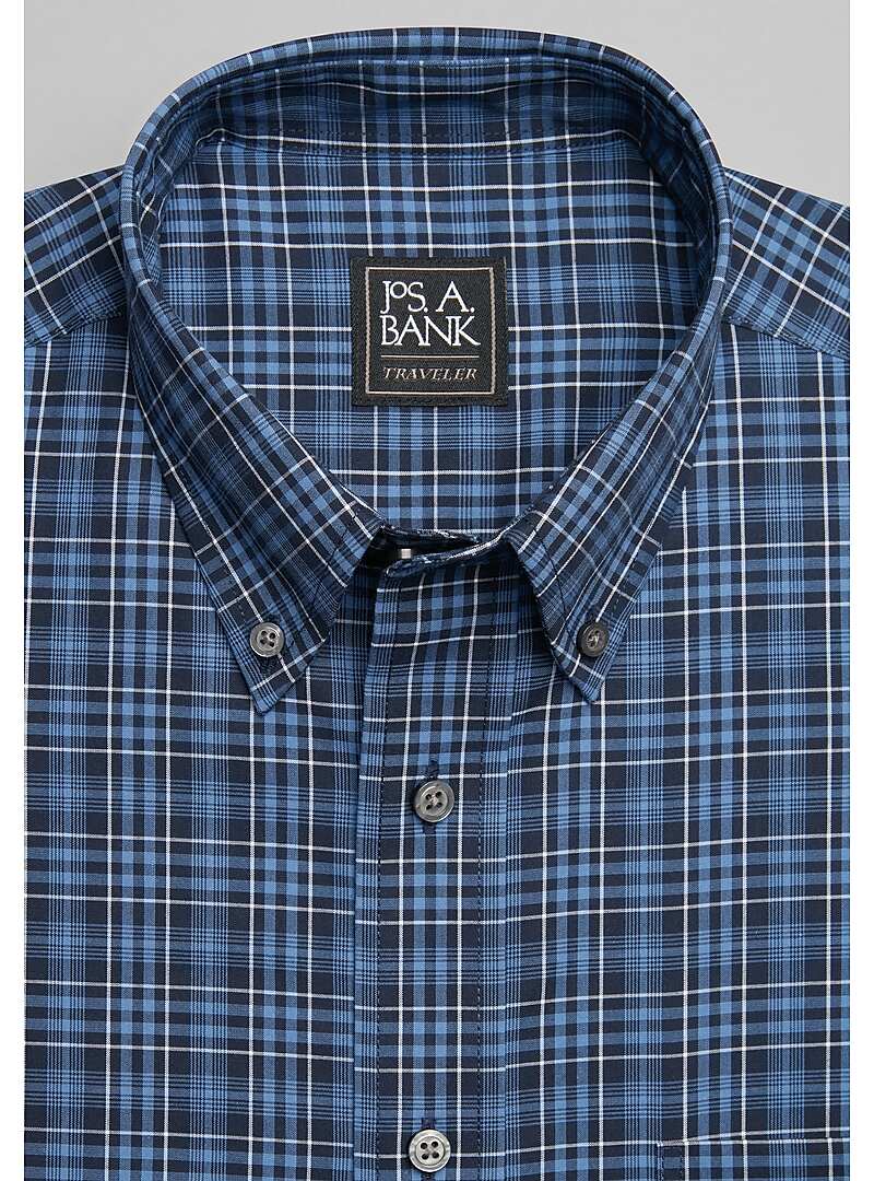 Traveler Collection Traditional Fit Button-Down Collar Plaid Sportshirt - Big & Tall#6MDX
