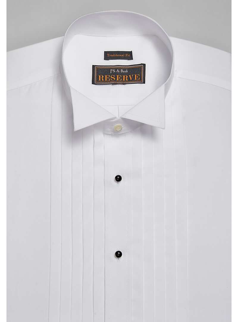 Reserve Collection Traditional Fit Wing Collar French Cuff Five-Pleat Formal Dress Shirt - Big & Tall#58TZ