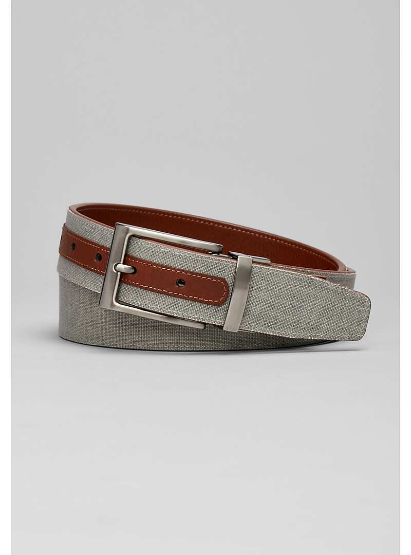 Joseph Abboud Heritage Reversible Leather and Linen Belt#8YEV