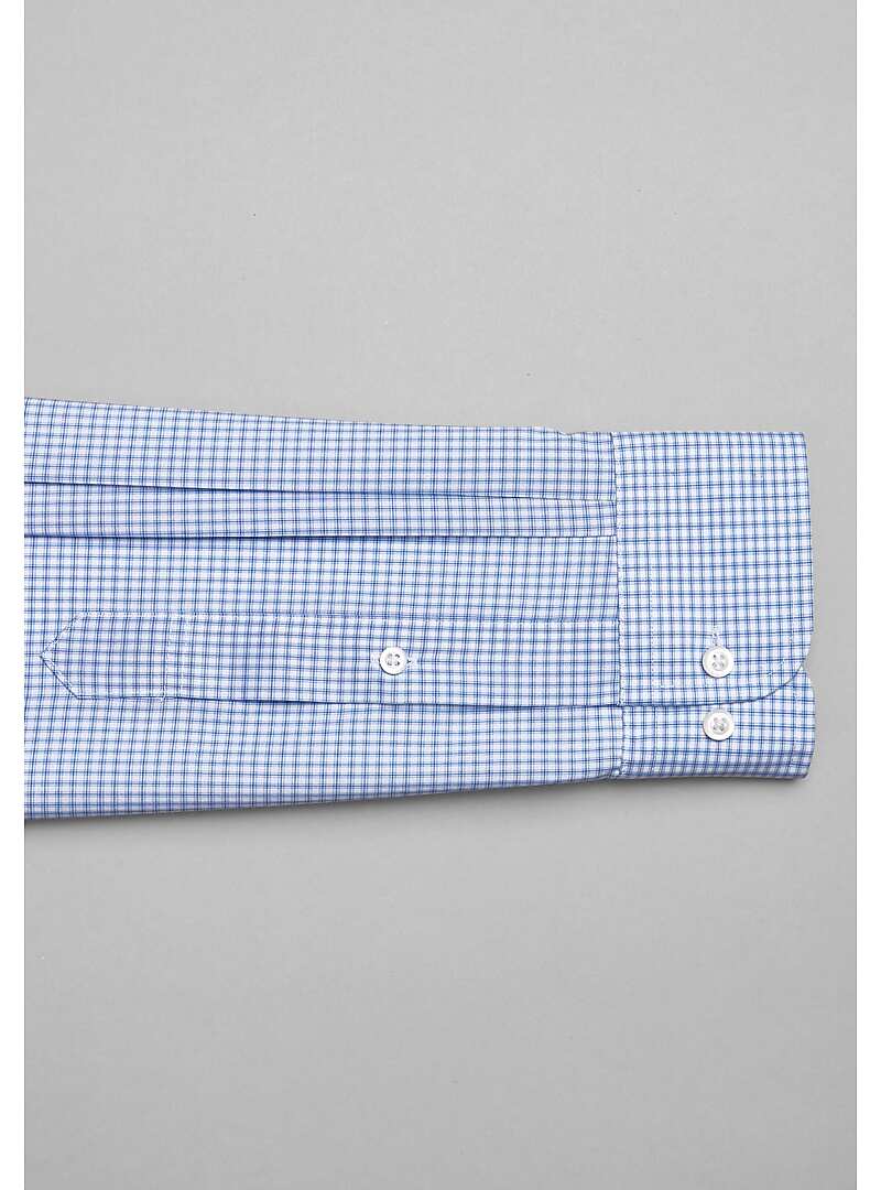 Traveler Collection Traditional Fit Spread Collar Mini Grid Dress Shirt - Big & Tall#5FVF