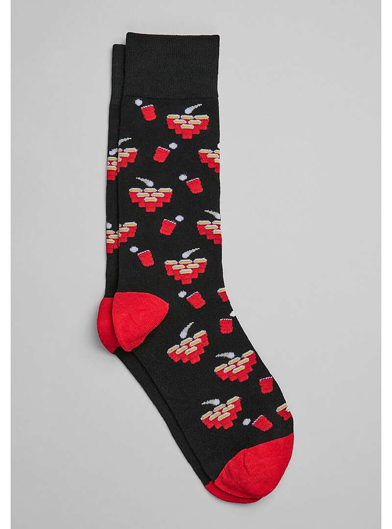 Jos. A. Bank Black Beer Pong Socks, 1 Pair#8X0J
