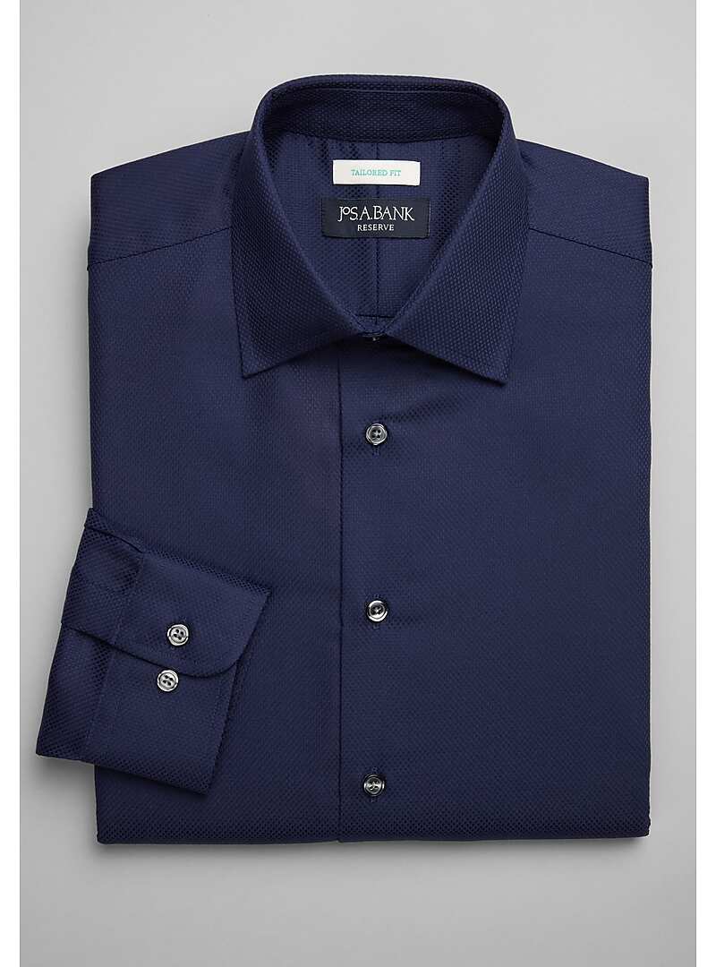 Reserve Collection Tailored Fit Spread Collar Textured Formal Dress Shirt - Big & Tall#5FR5