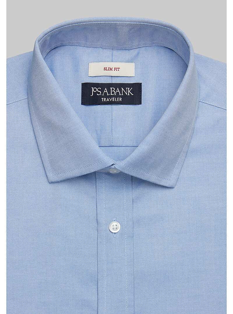 Traveler Collection Slim Fit Spread Collar Solid Dress Shirt - Big & Tall#5FT8