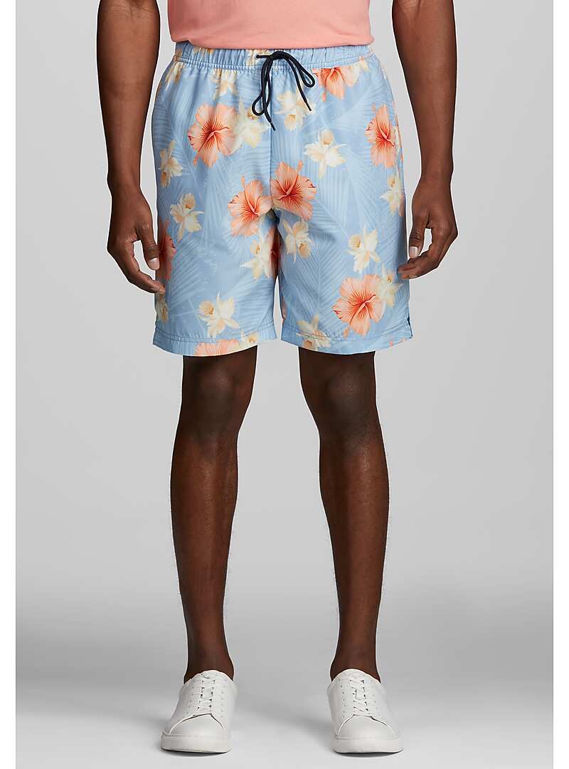 Con.Struct Tailored Fit Hibiscus Print Swim Shorts - Big & Tall#22YU