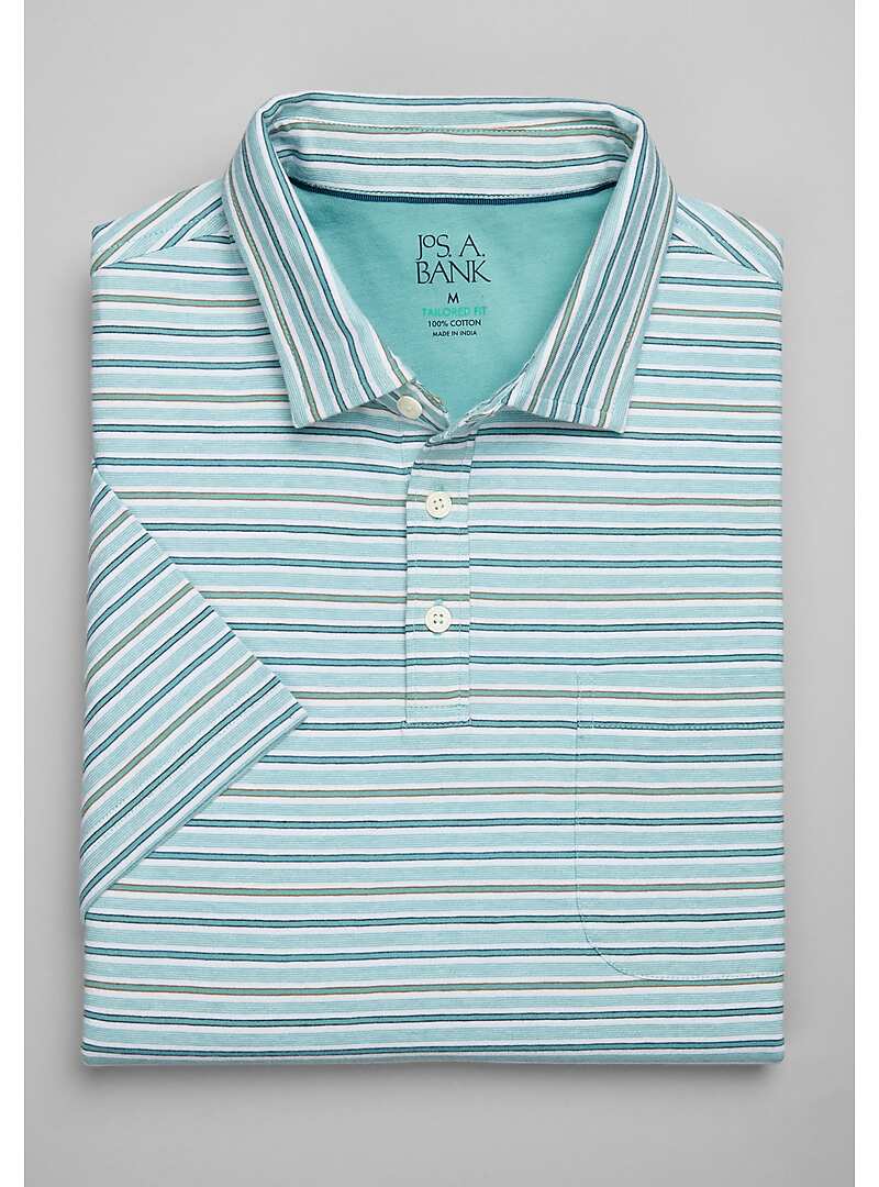 Jos. A. Bank Tailored Fit Variegated Stripe Polo - Big & Tall#6MH4