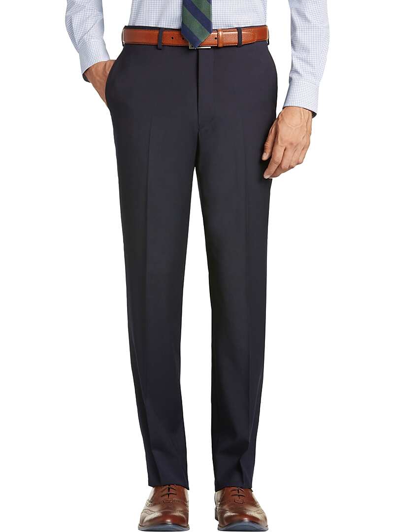 1905 Collection Tailored Fit Flat Front Textured Suit Separate Pants - Big & Tall#344T