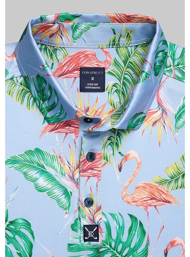 Con.Struct Tailored Fit Flamingo Print Polo - Big & Tall#6MJ7