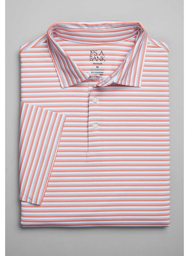 Traveler Collection Tailored Fit Stripe Polo - Big & Tall#6MGE