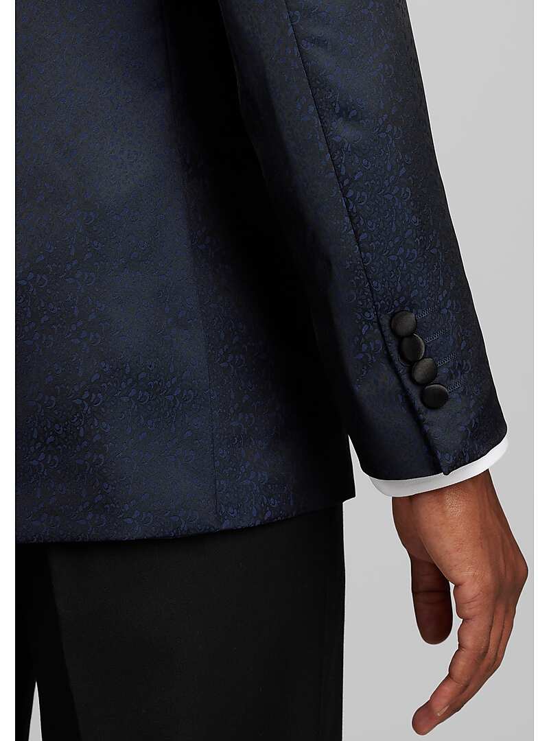 Ike Behar Slim Fit Peak Lapel Patterned Dinner Jacket - Big & Tall#16TG