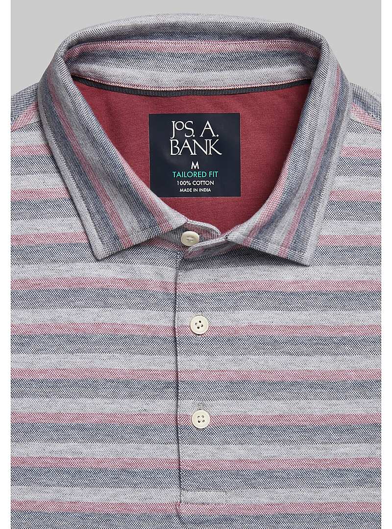 Jos. A. Bank Tailored Fit Bar Stripe Polo - Big & Tall#6MHK